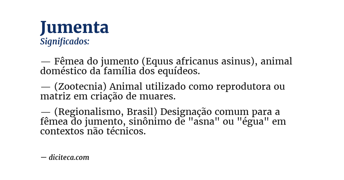 Significado de jumenta
