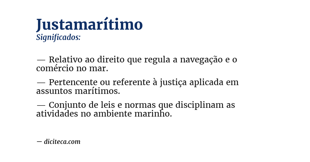 Significado de justamarítimo