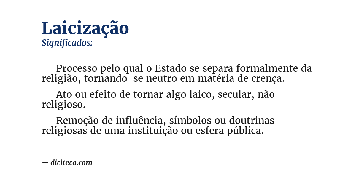Significado de laicização
