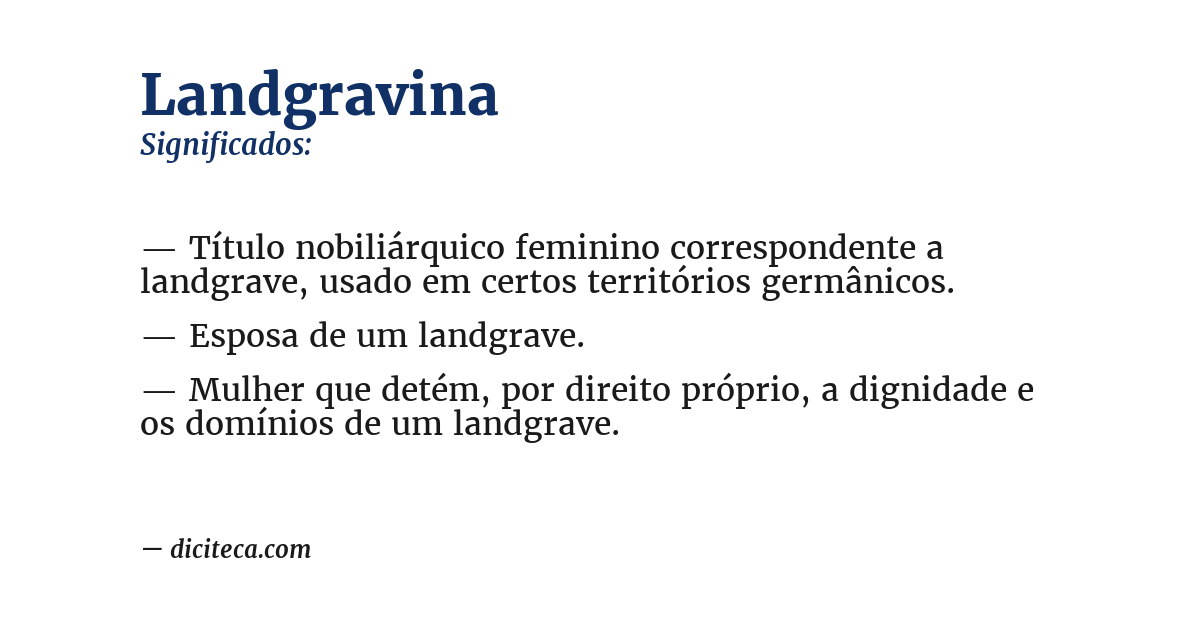 Significado de landgravina