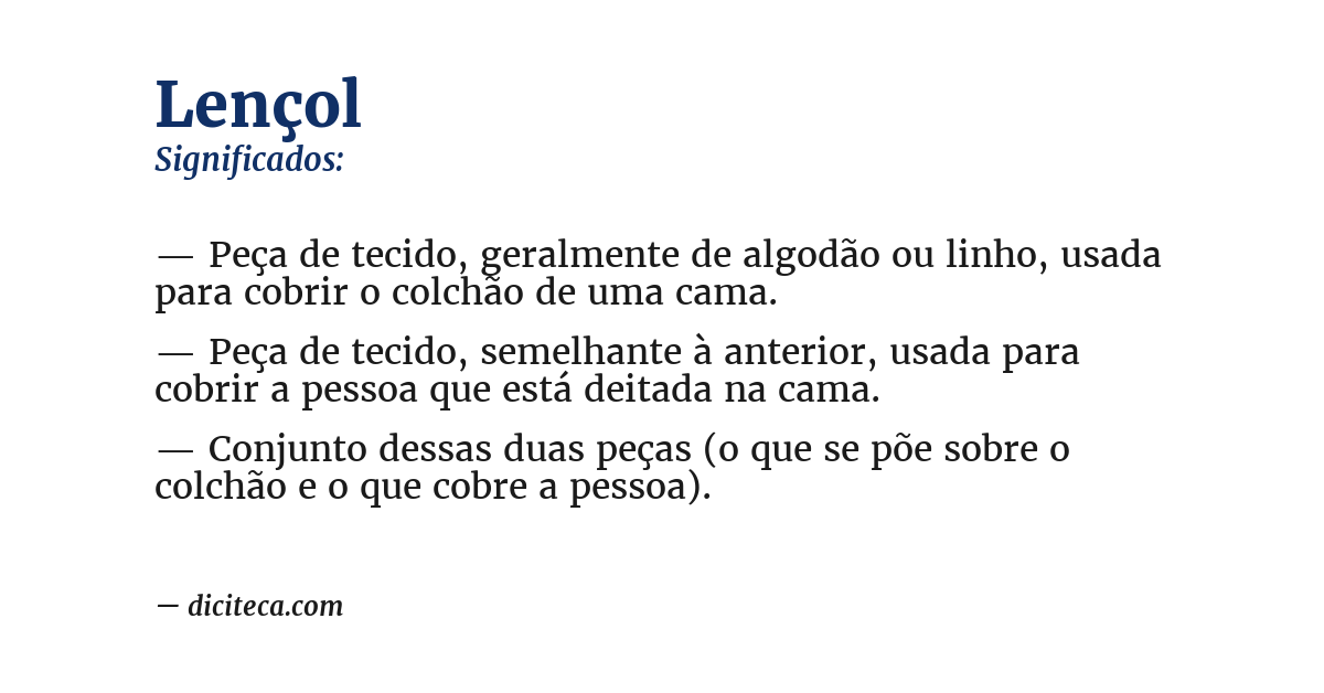 Significado de lençol