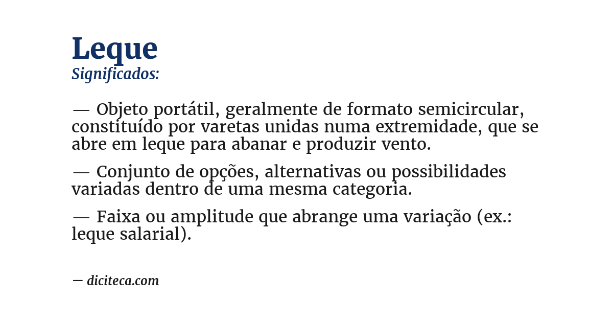 Significado de leque