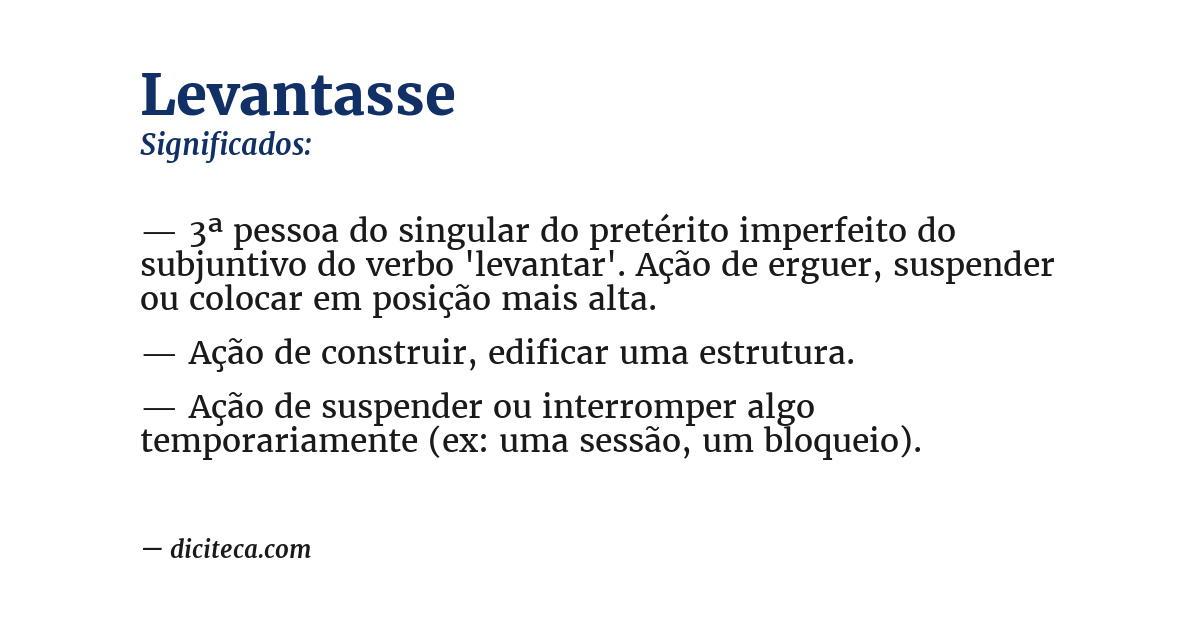 Significado de levantasse