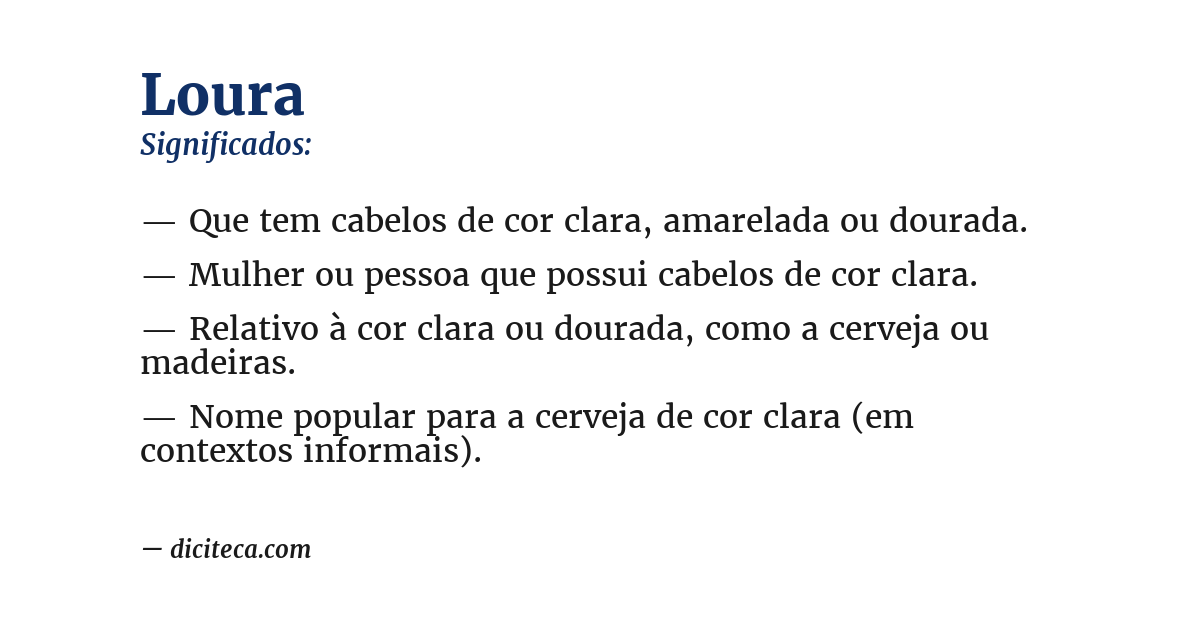 Significado de loura