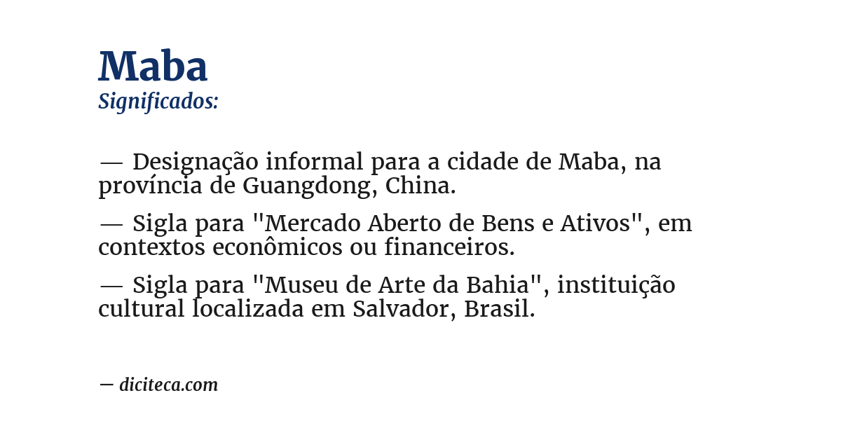Significado de maba