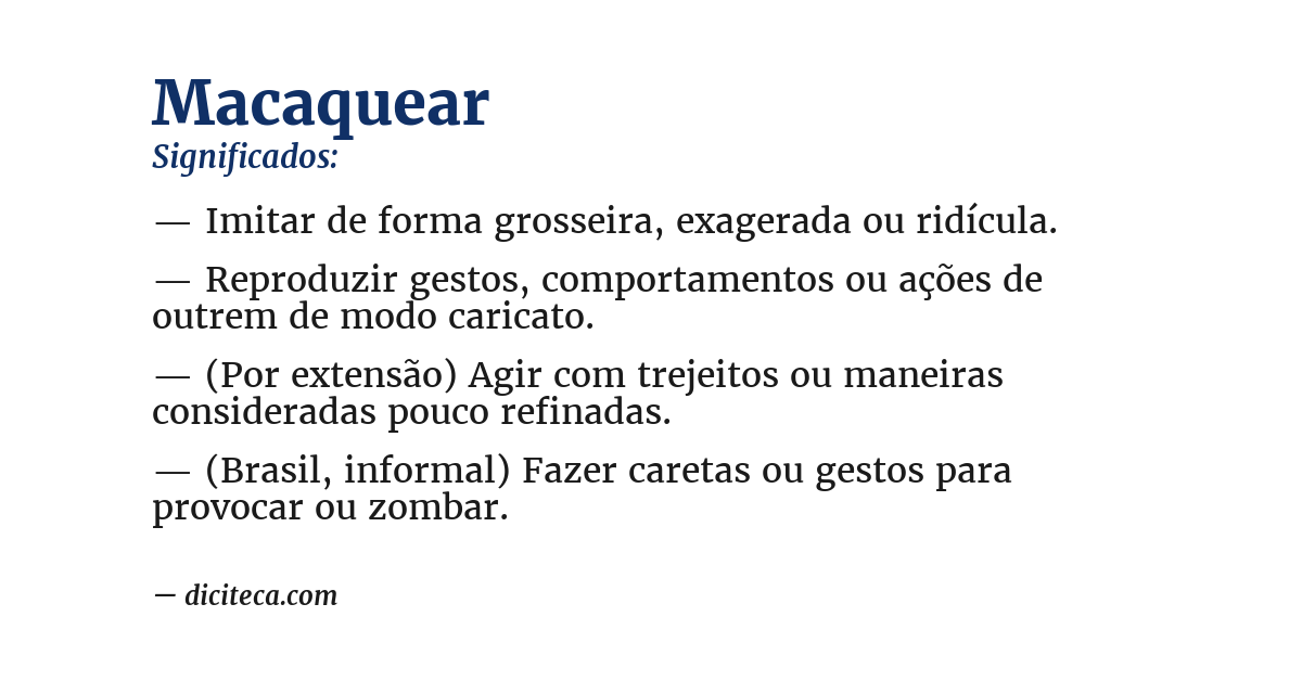Significado de macaquear