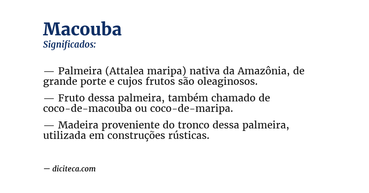 Significado de macouba