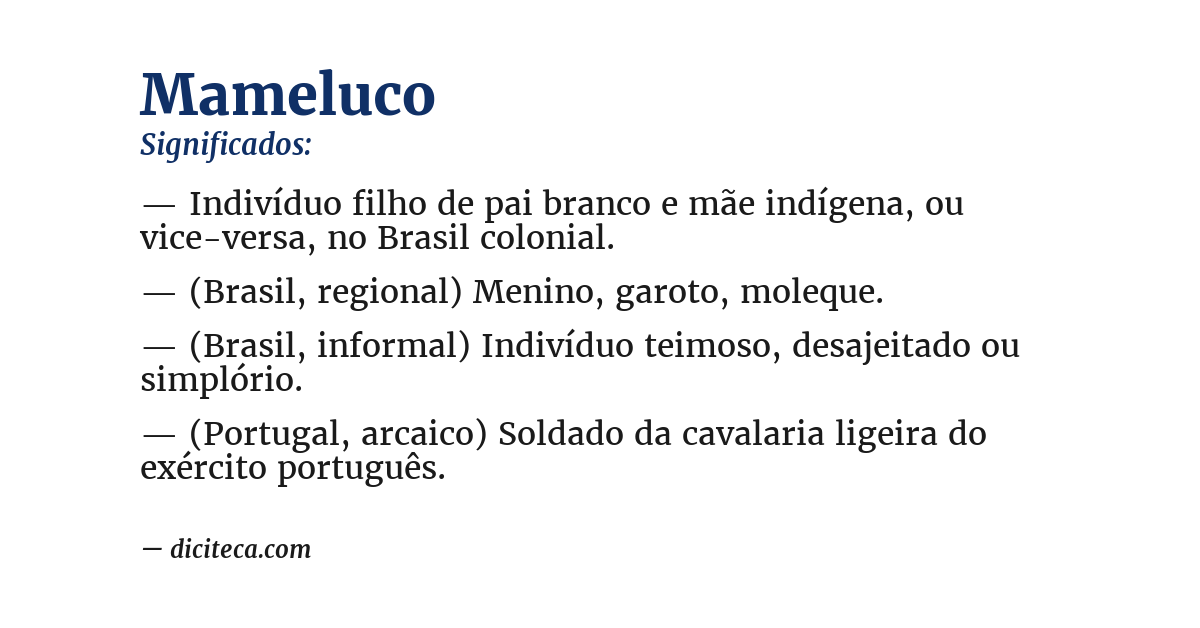 Significado de mameluco