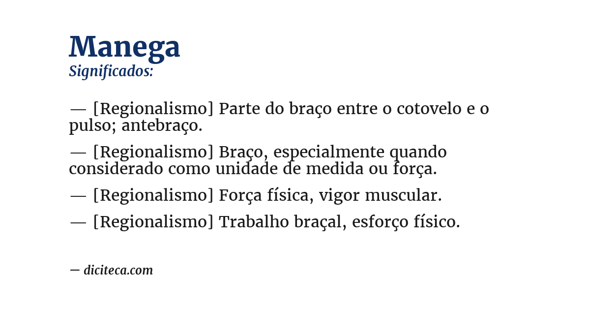 Significado de manega