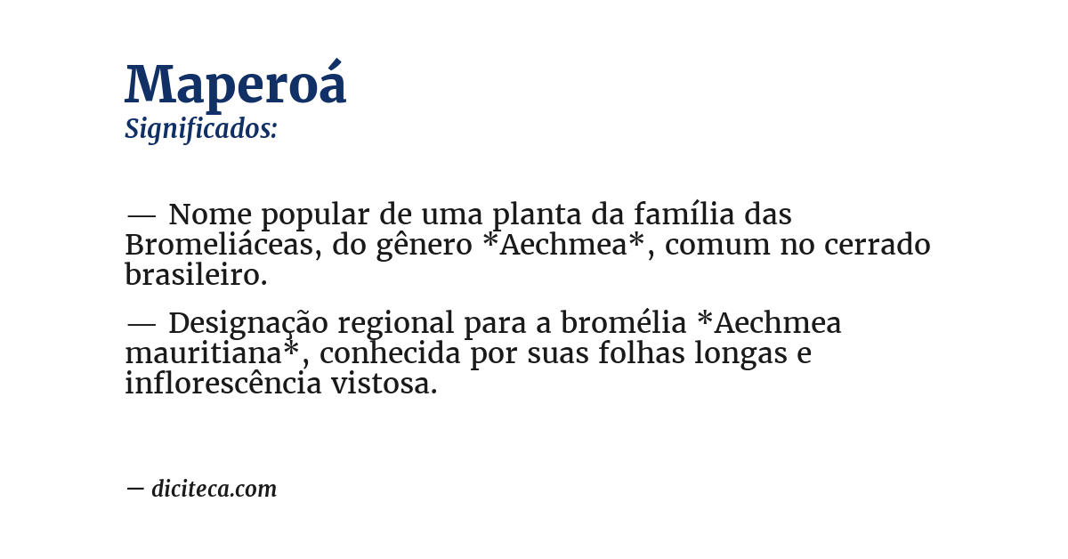 Significado de maperoá