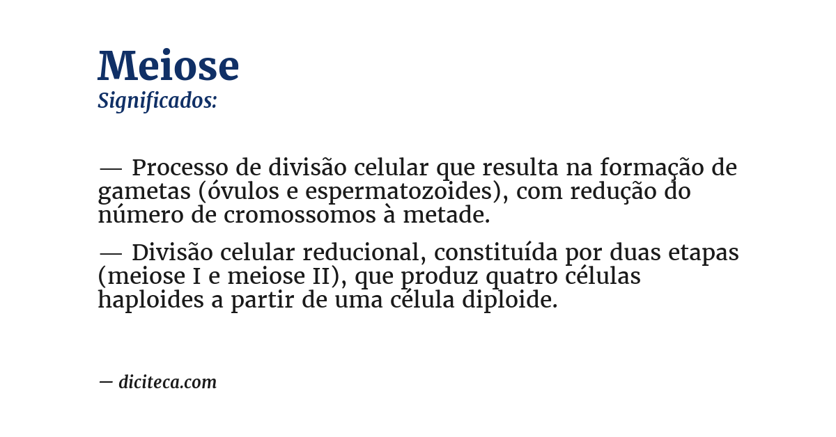 Significado de meiose