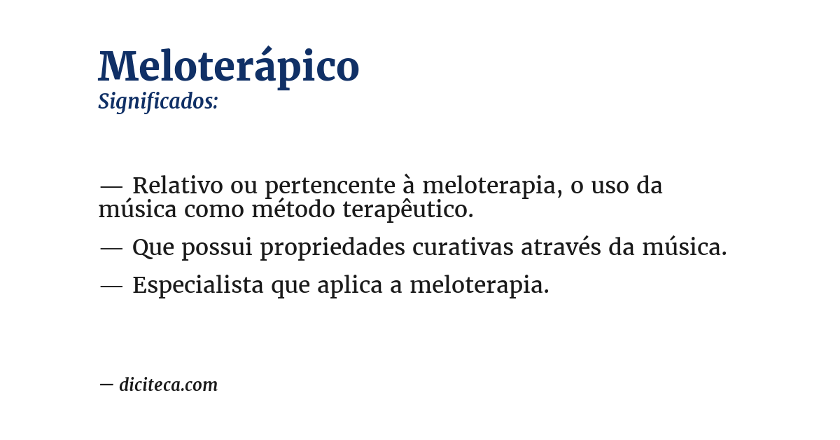 Significado de meloterápico