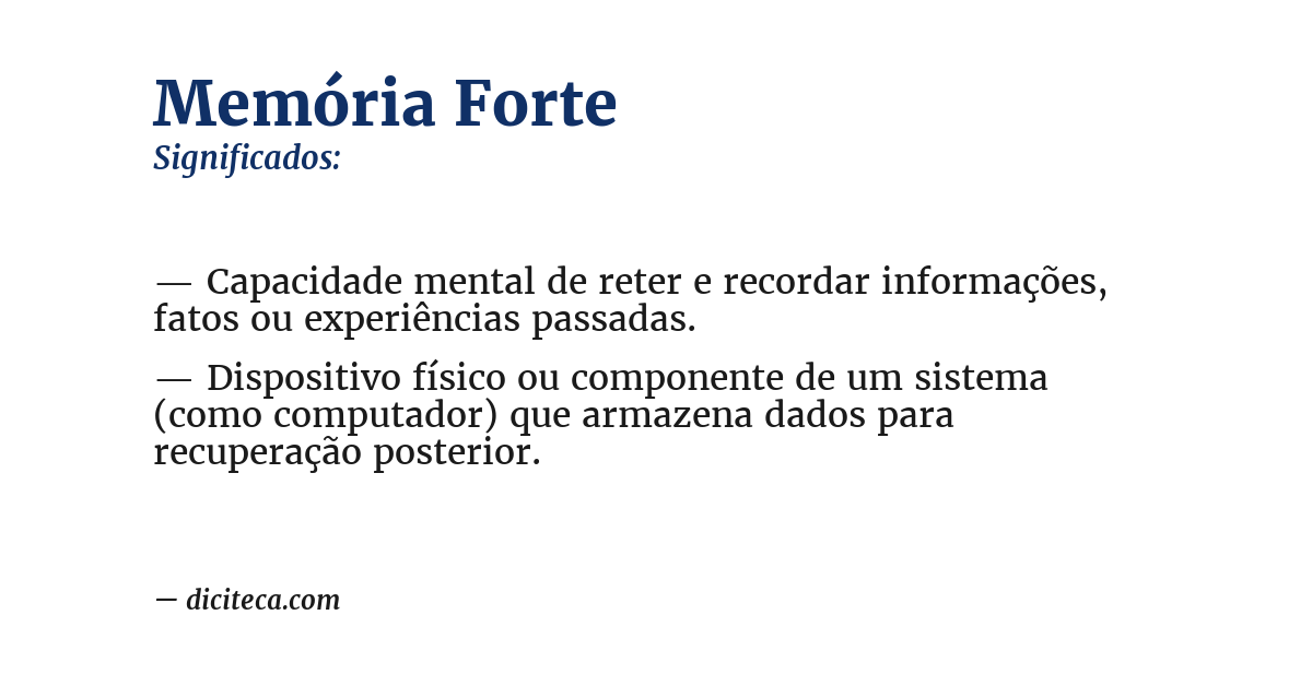 Significado de memória forte