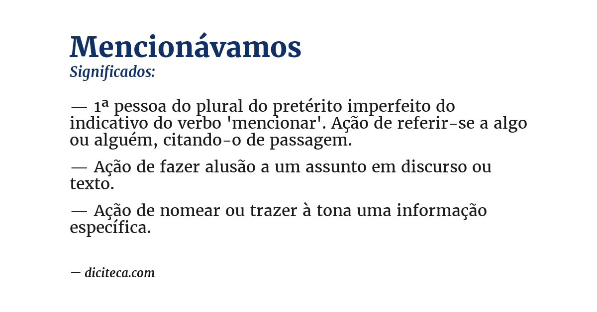 Significado de mencionávamos