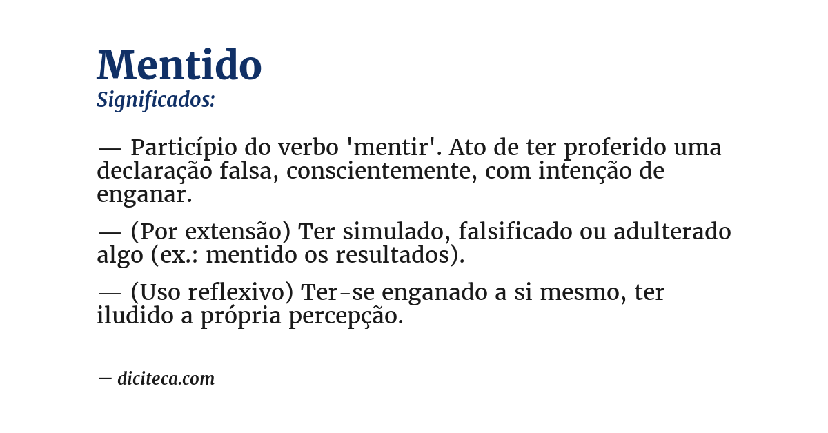 Significado de mentido