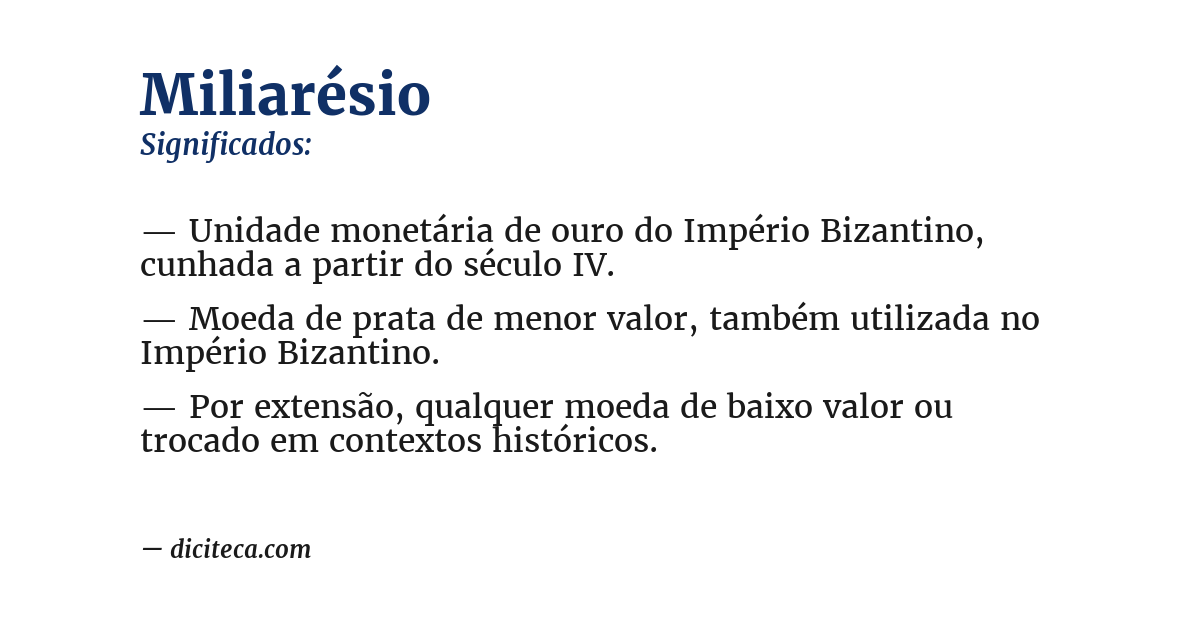 Significado de miliarésio