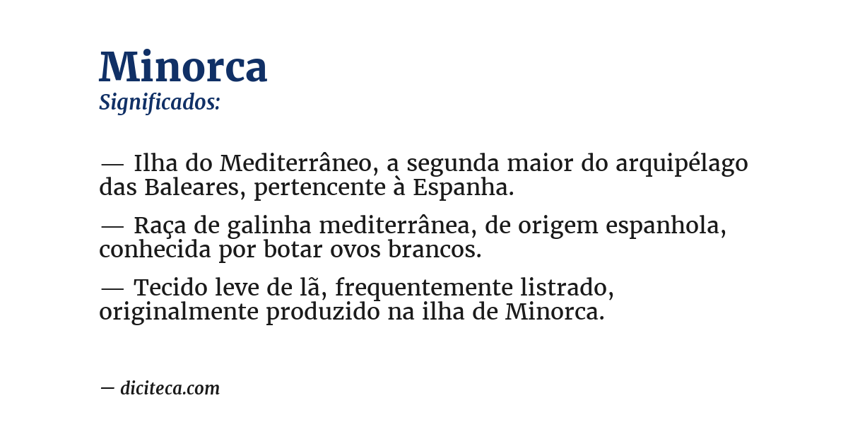 Significado de minorca