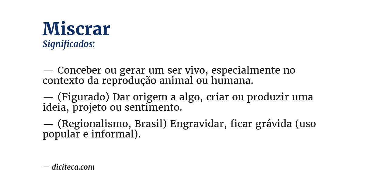 Significado de miscrar