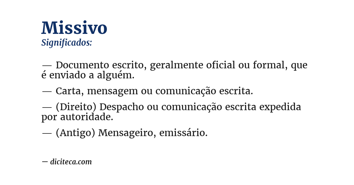 Significado de missivo