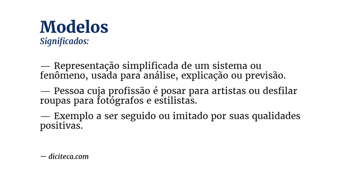 Significado de modelos