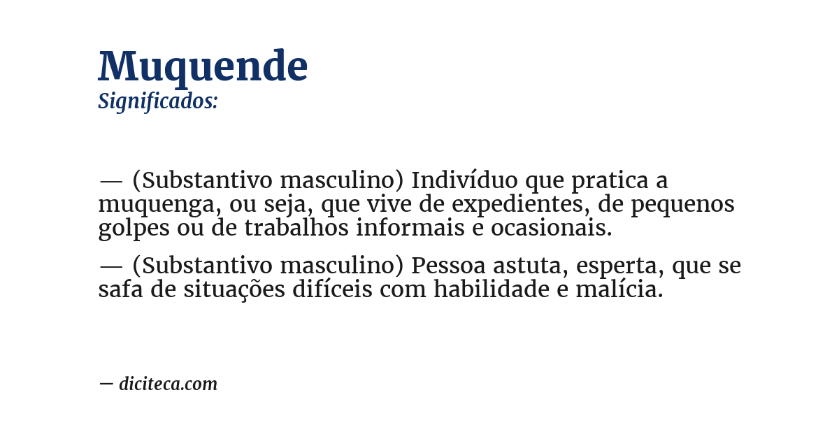 Significado de muquende