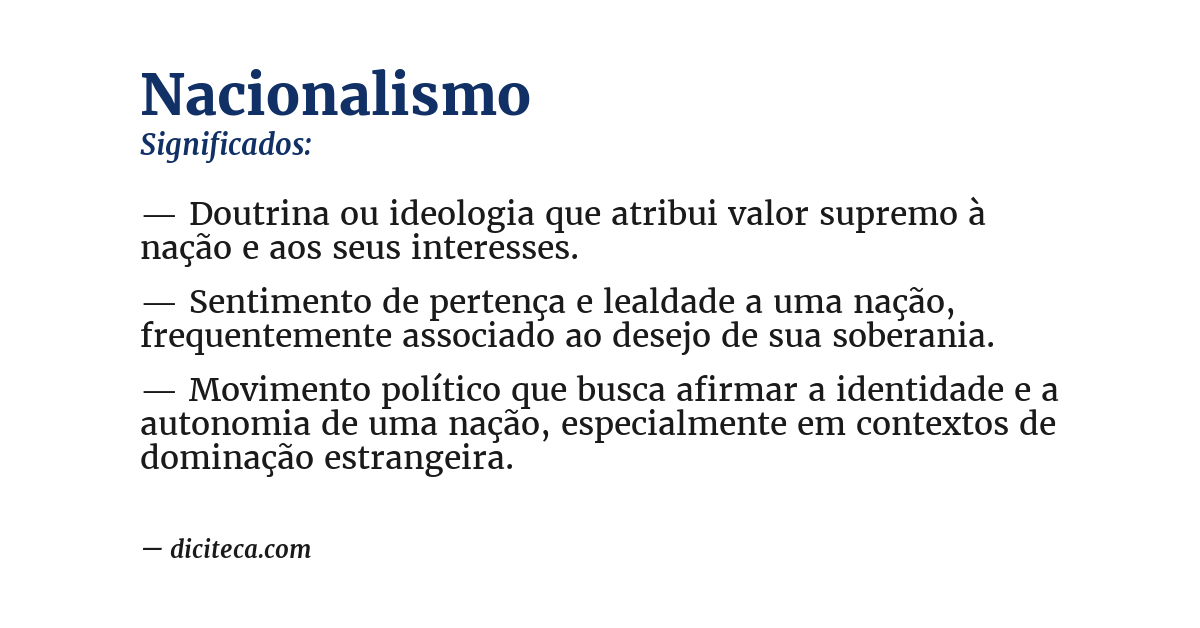 Significado de nacionalismo
