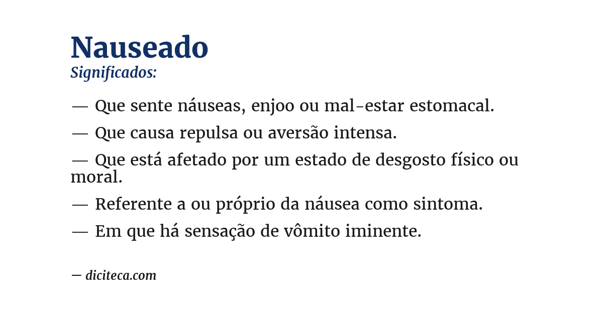 Significado de nauseado
