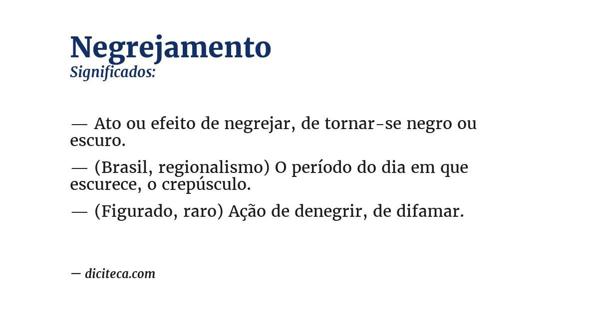Significado de negrejamento