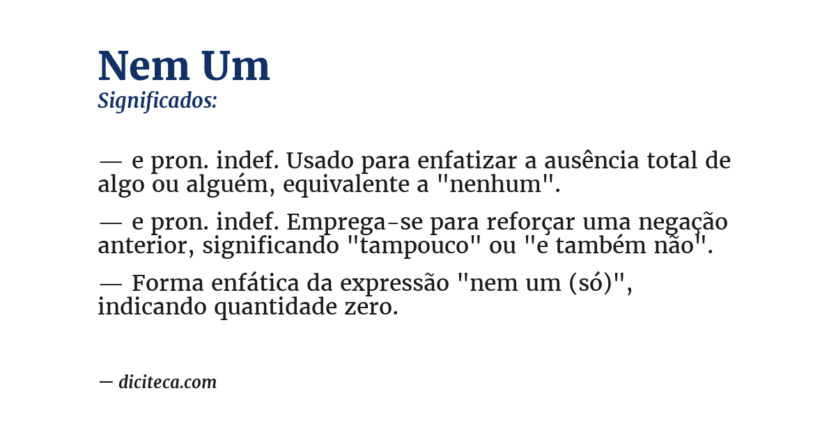 Significado de nem um