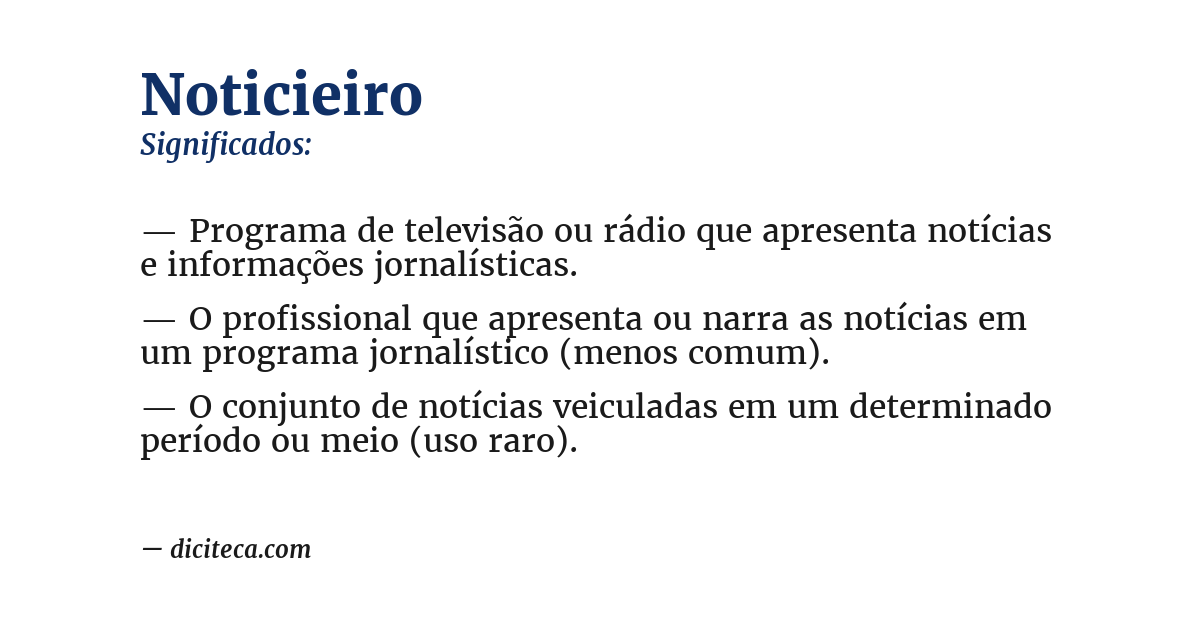 Significado de noticieiro