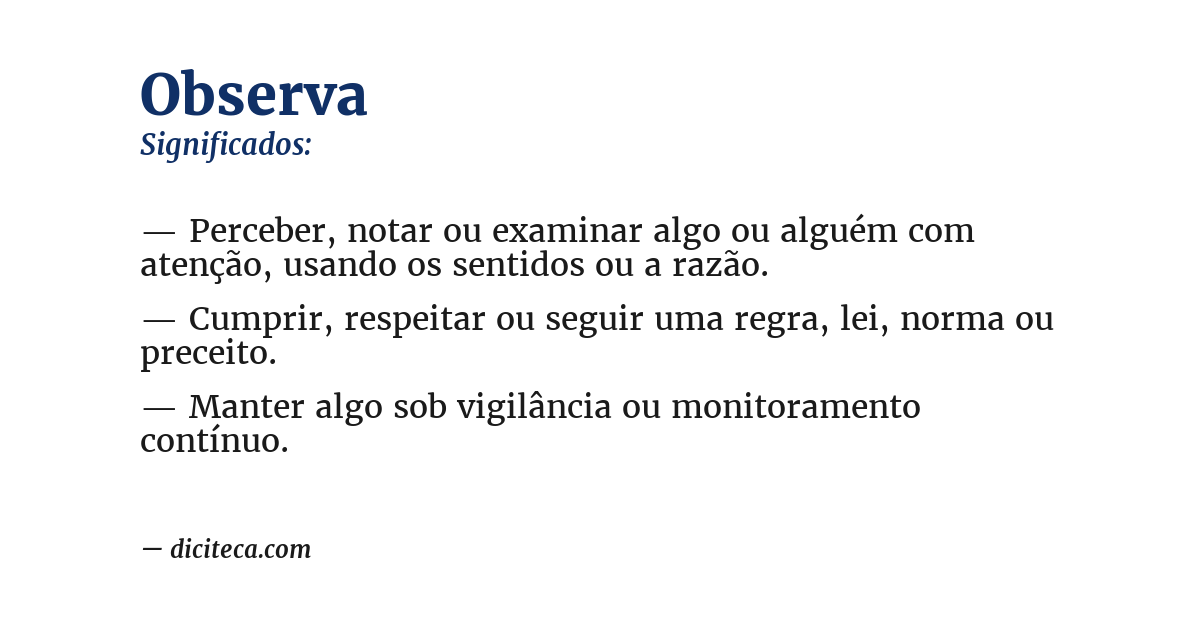 Significado de observa