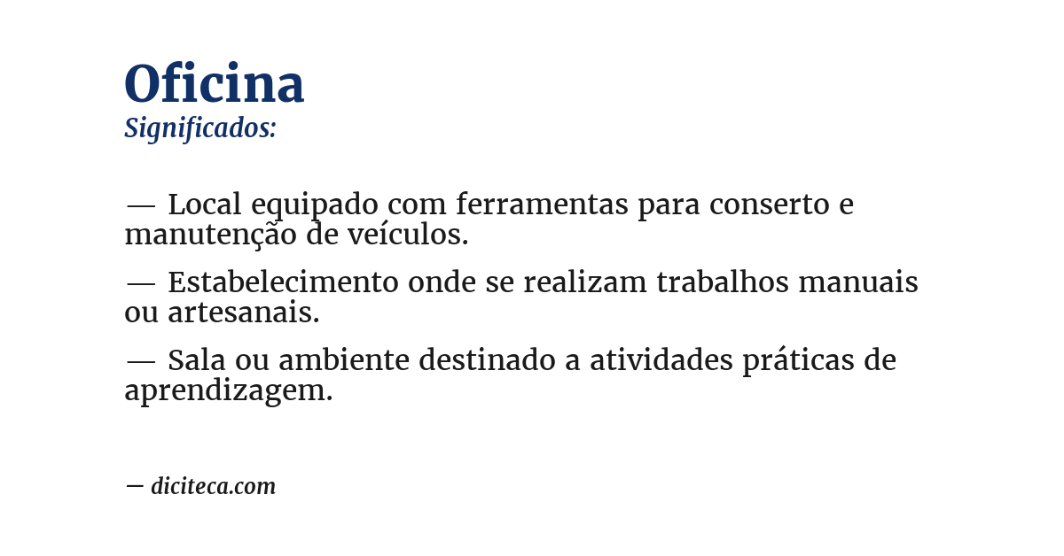Significado de oficina