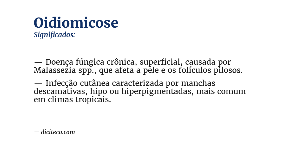 Significado de oidiomicose