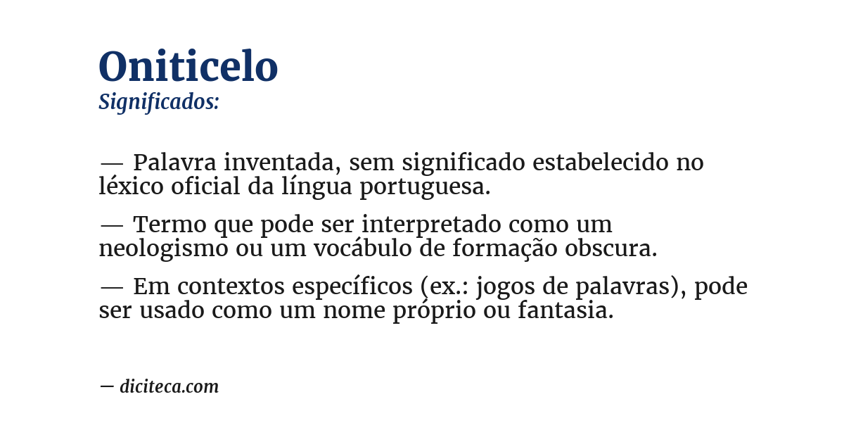 Significado de oniticelo