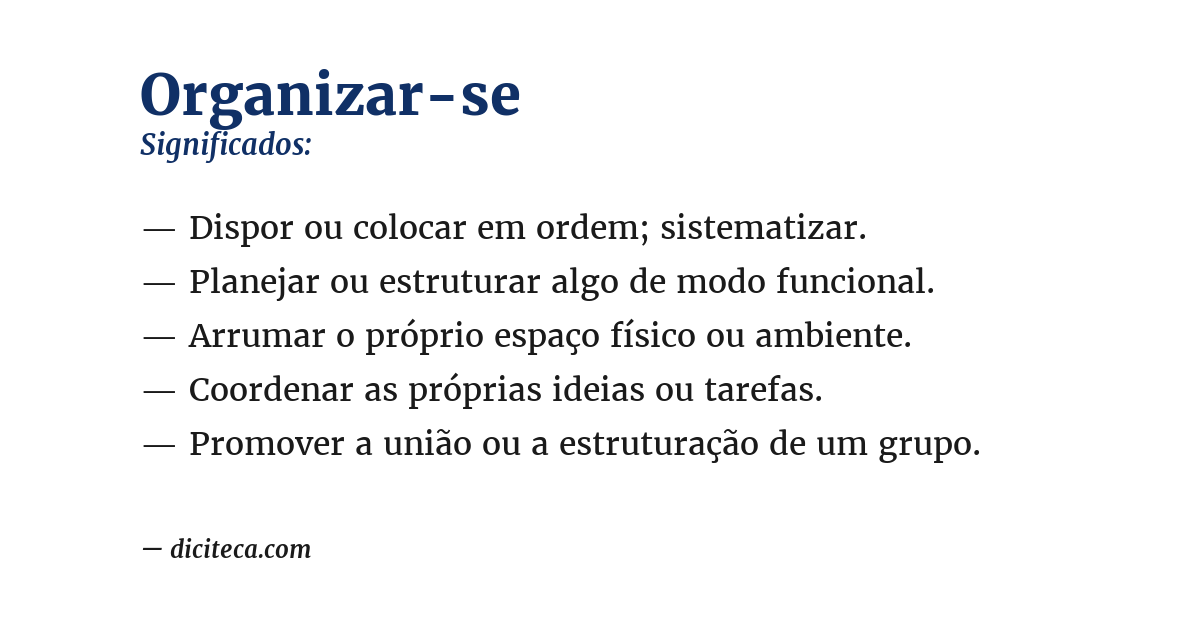 Significado de organizar-se