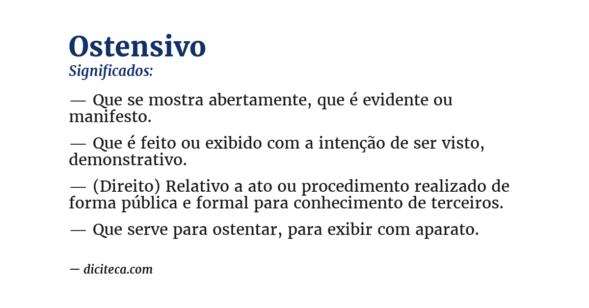 Significado de ostensivo