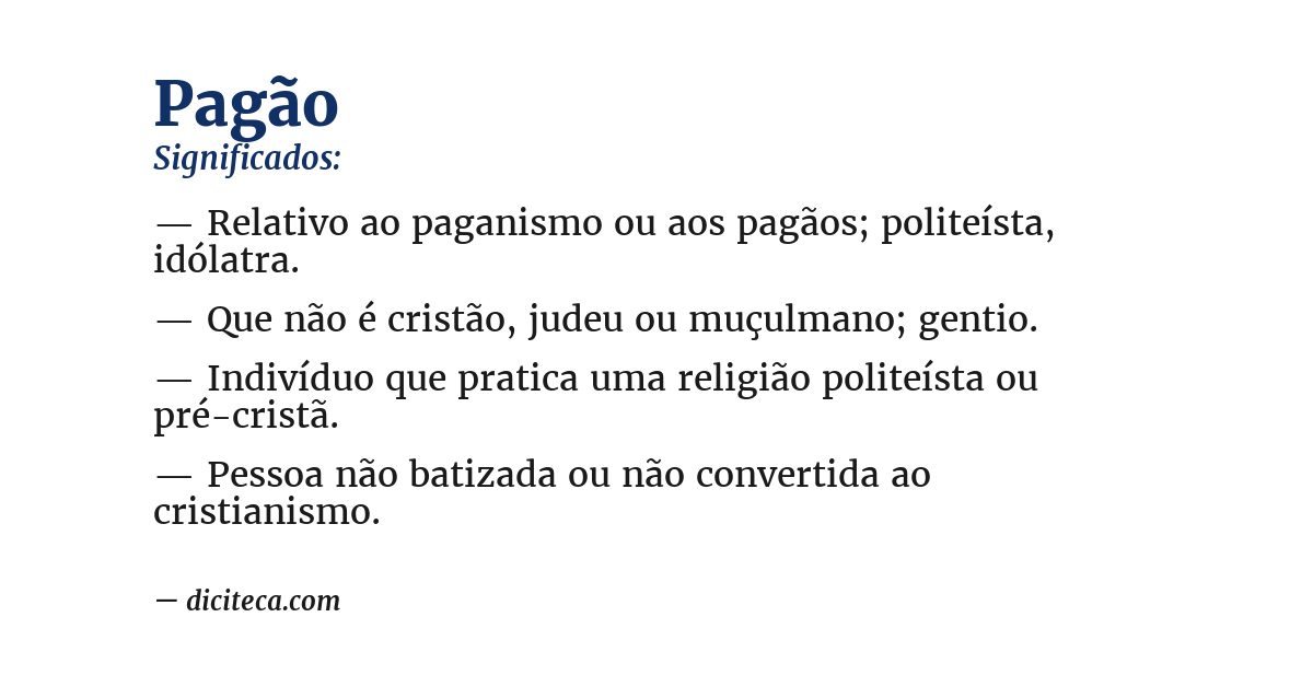 Significado de pagão
