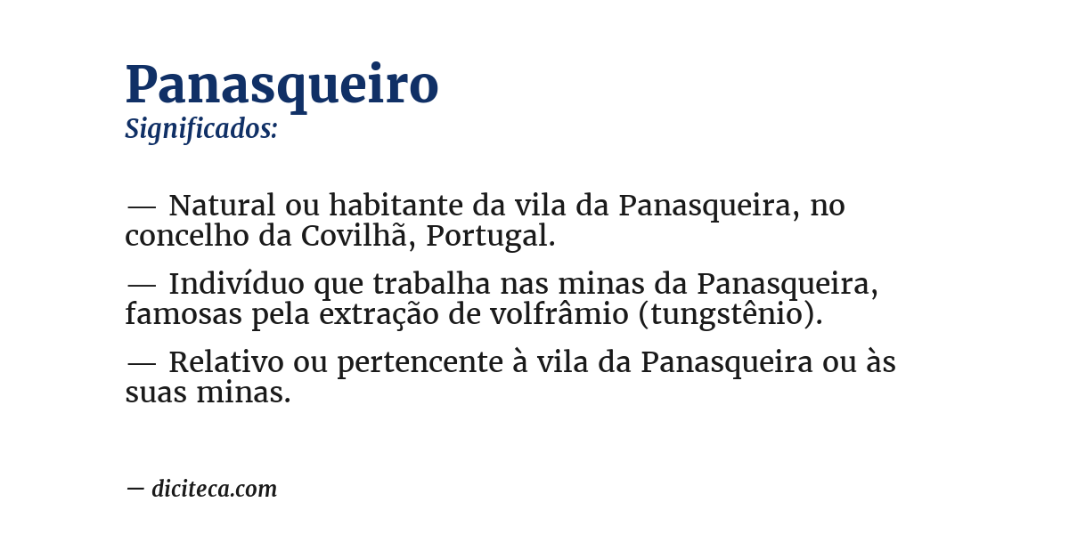 Significado de panasqueiro