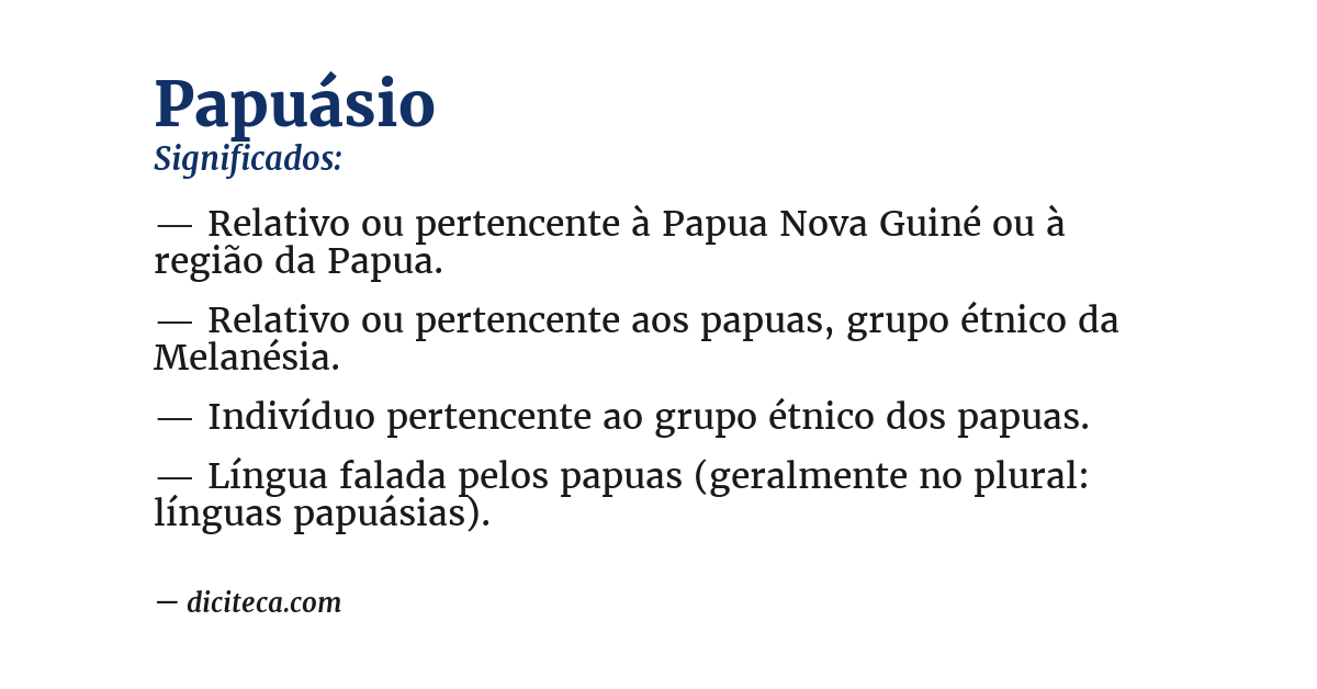 Significado de papuásio