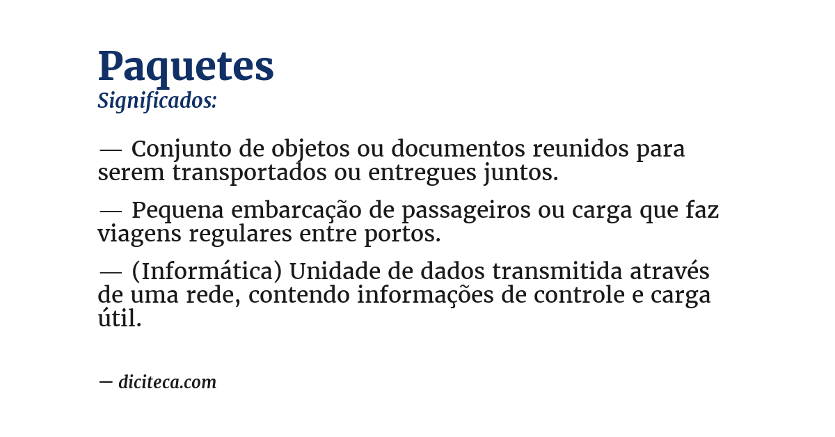 Significado de paquetes