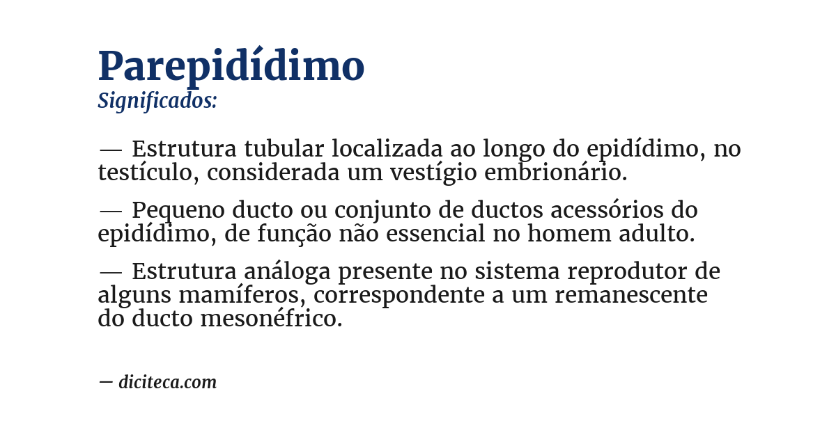 Significado de parepidídimo