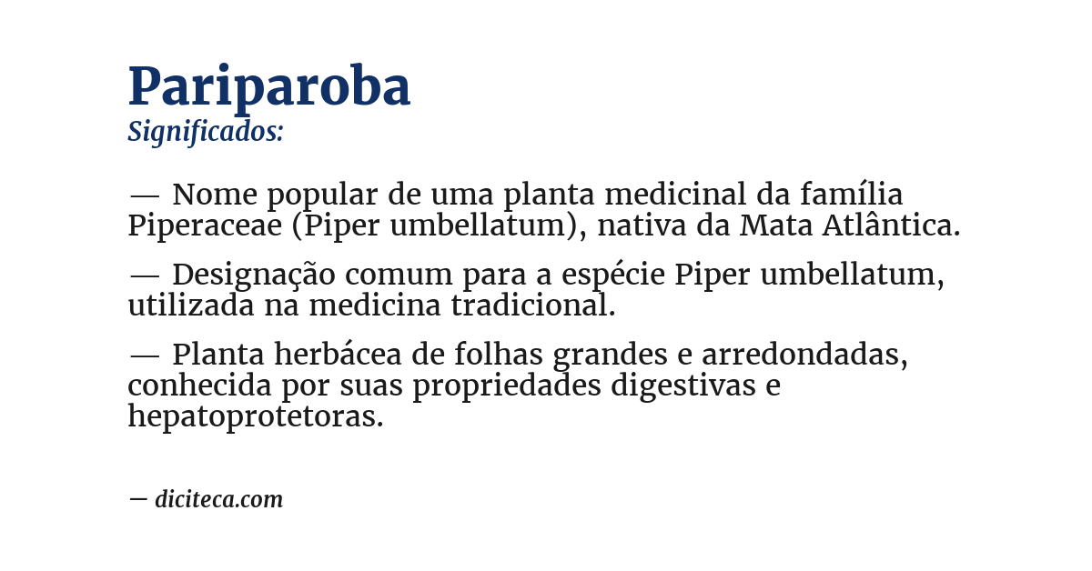 Significado de pariparoba