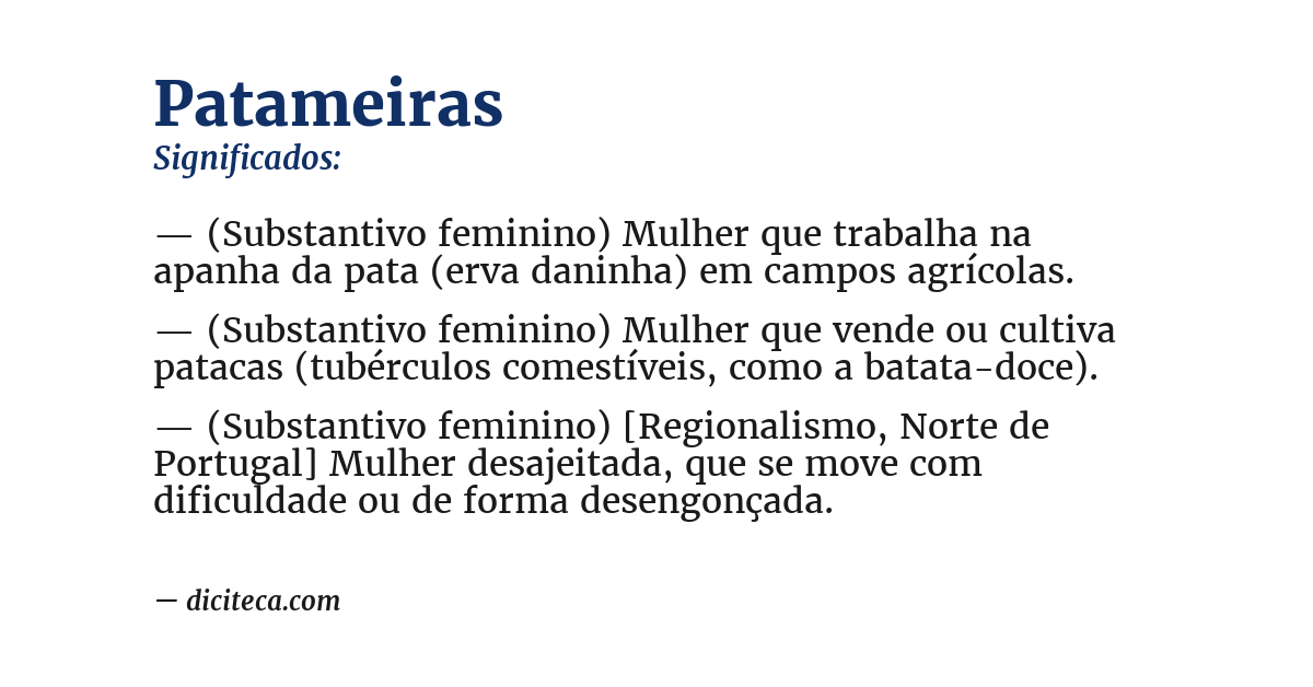 Significado de patameiras