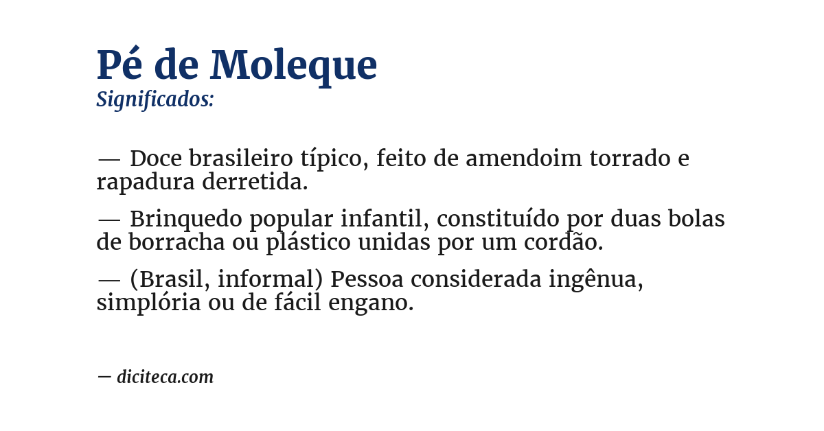 Significado de pé de moleque