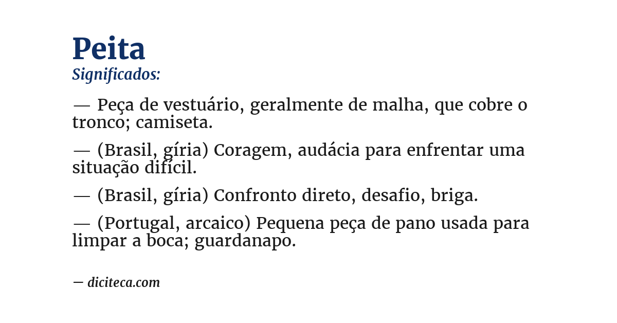 Significado de peita