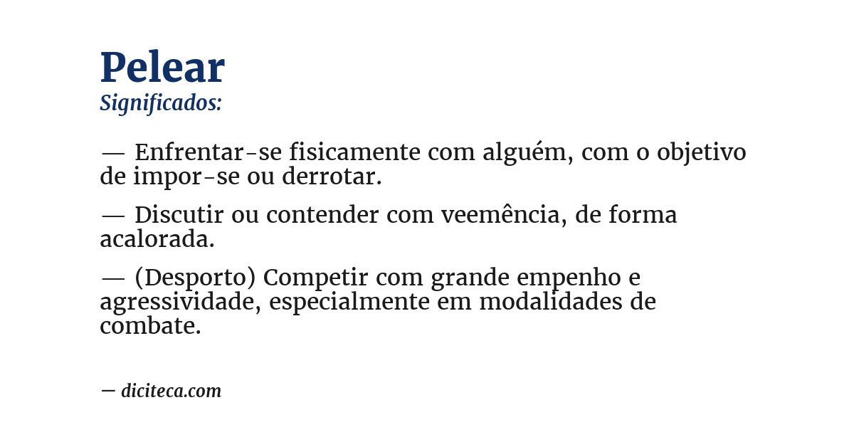 Significado de pelear