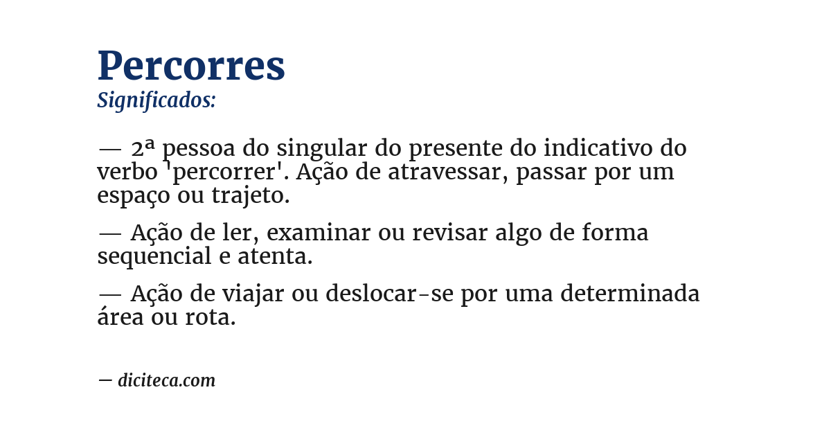 Significado de percorres