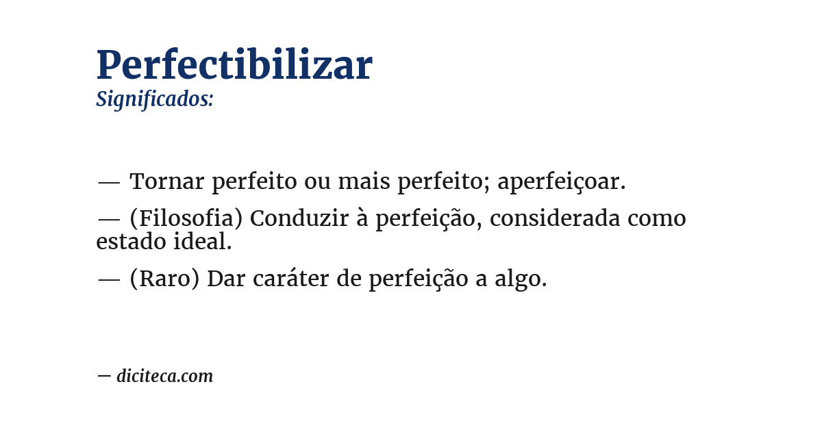 Significado de perfectibilizar