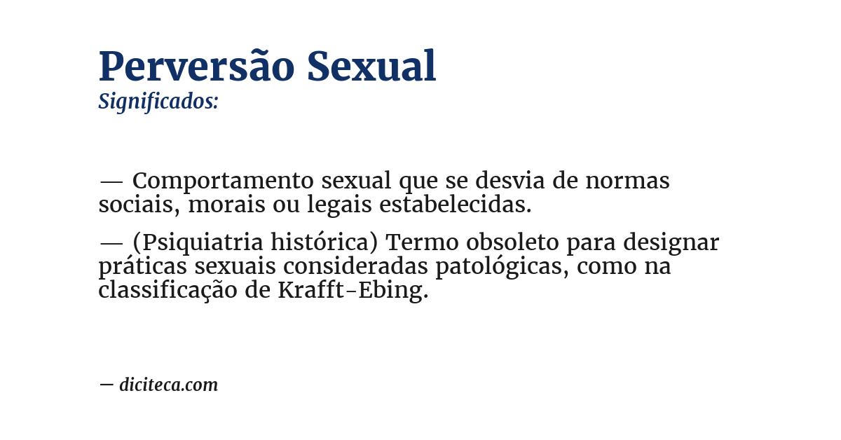 Significado de perversão sexual