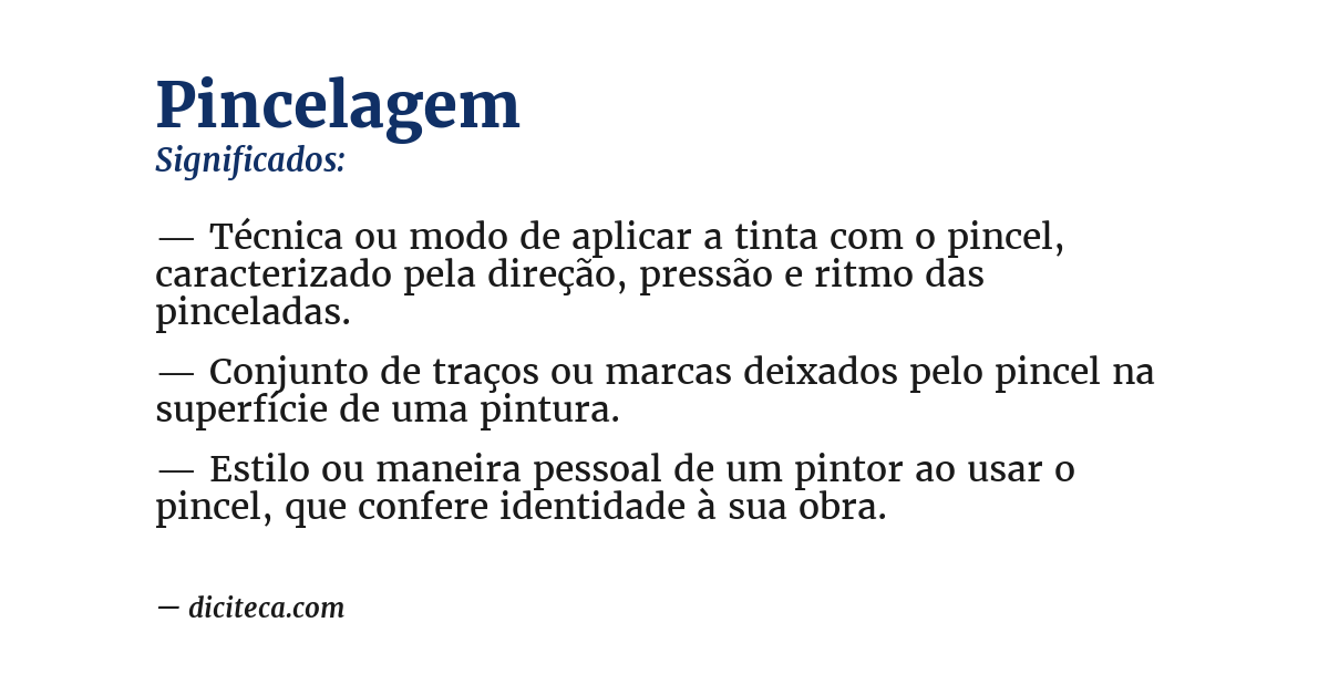 Significado de pincelagem